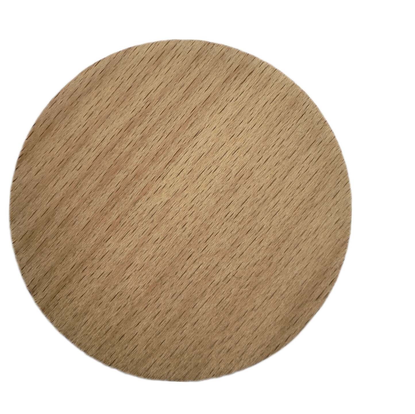 Top view of round natural wooden lid for luxury candle – smooth grain texture