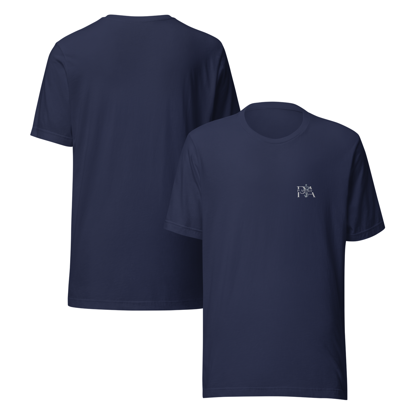Men’s Luxury Navy Embroidered T-Shirt – P. ANCHOR Logo – Greek Island Resortwear