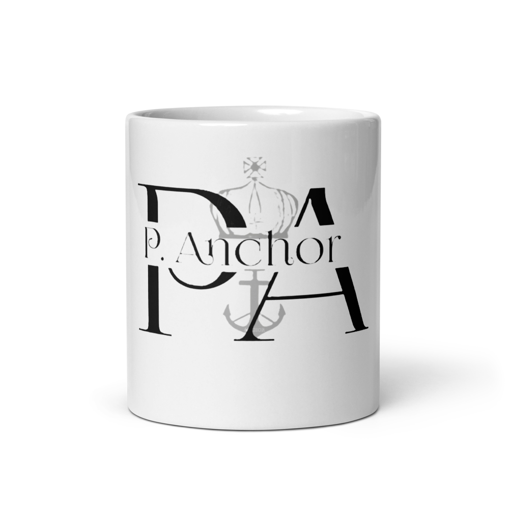 White glossy mug P.A.