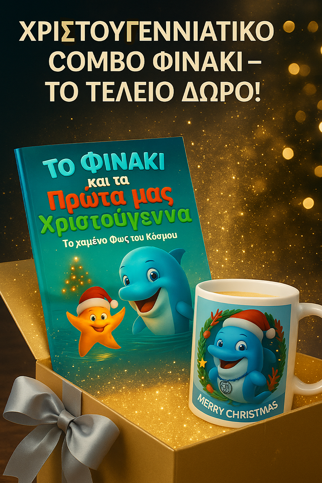 Χριστουγεννιάτικο Combo Φινάκι – Παραμύθι & Κούπα Δώρου | Limited Edition Gift Set