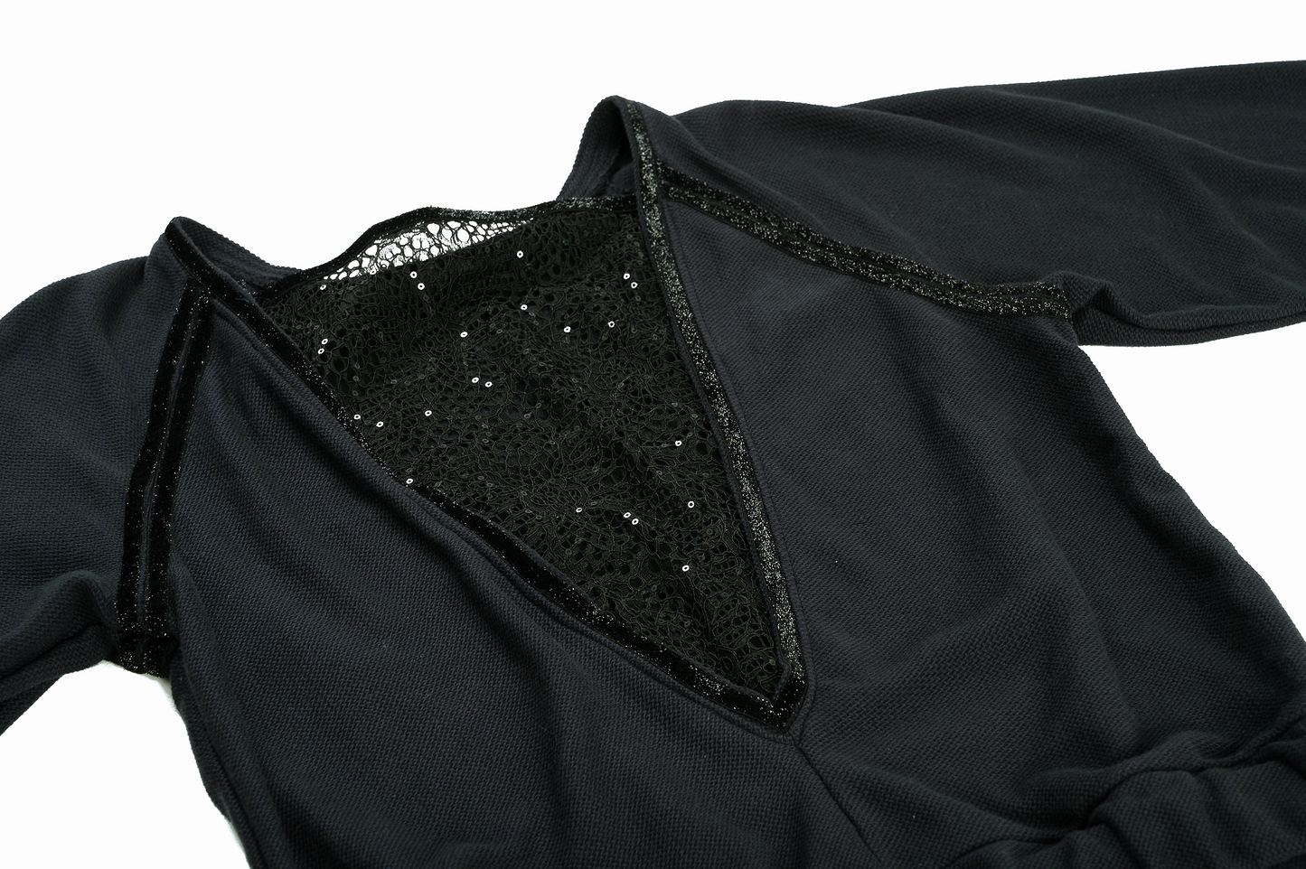 Awarded Sustainably Navy Style raglan sleeve with V-Neckline and black lace on back