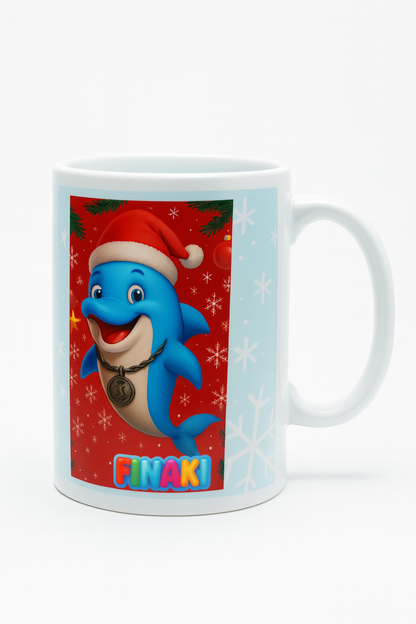 «Κεραμική χριστουγεννιάτικη κούπα Φινάκι με παιδική εικονογράφηση»