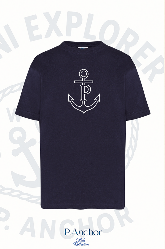 P. ANCHOR Signature Anchor – Παιδικό Navy T-Shirt | 5-6 Ετών