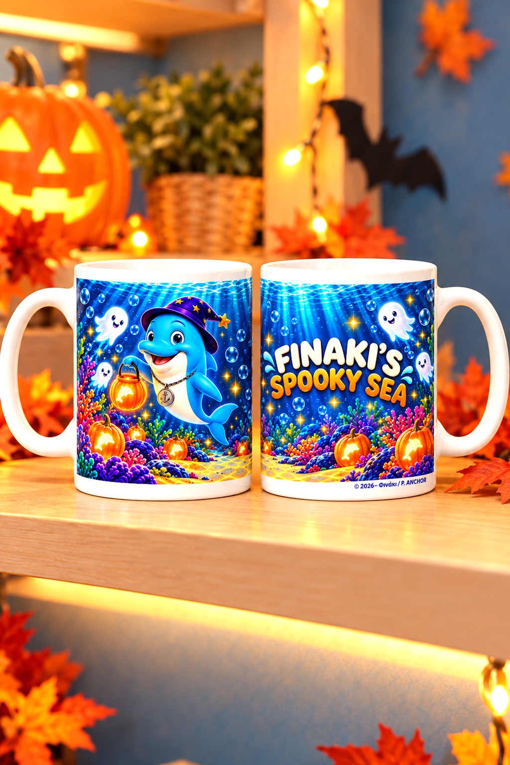 Finaki’s Spooky Sea – White Halloween Mug