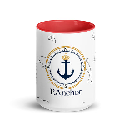 "Luxury nautical mug – dolphin pattern ceramic cup, P. Anchor home decor"