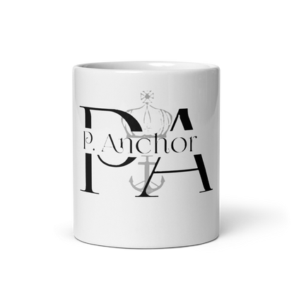 White glossy mug P.A.