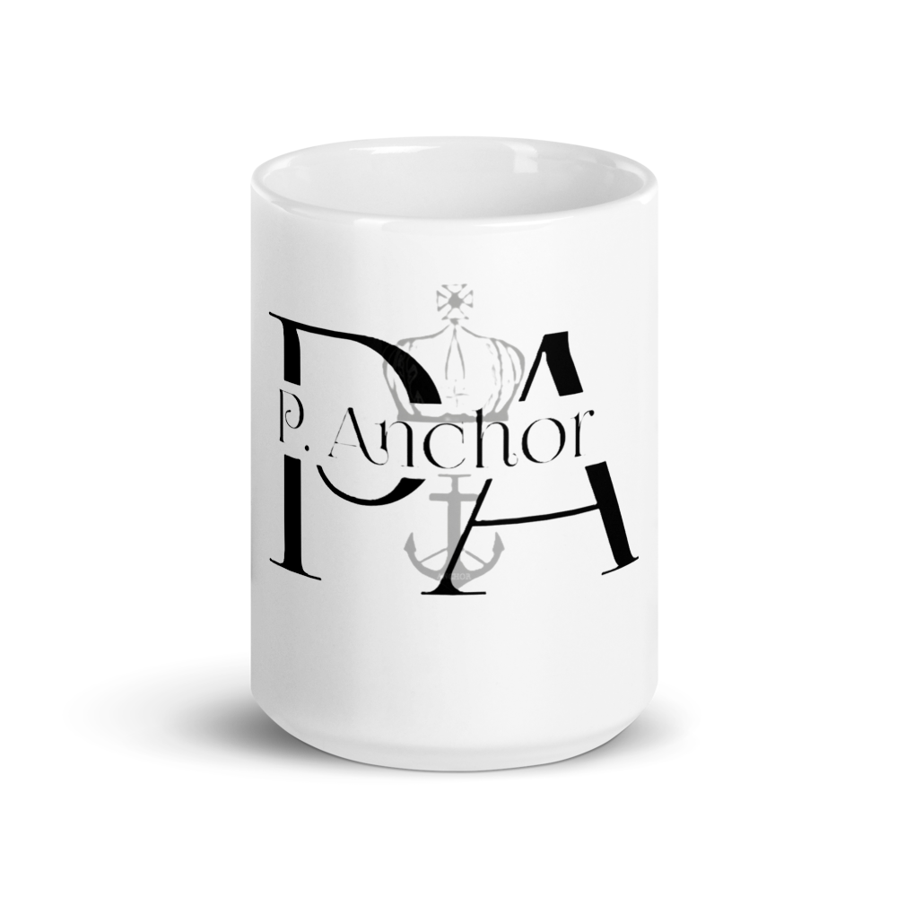 White glossy mug P.A.