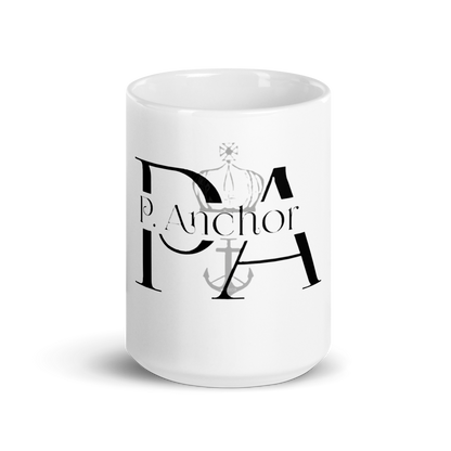 White glossy mug P.A.